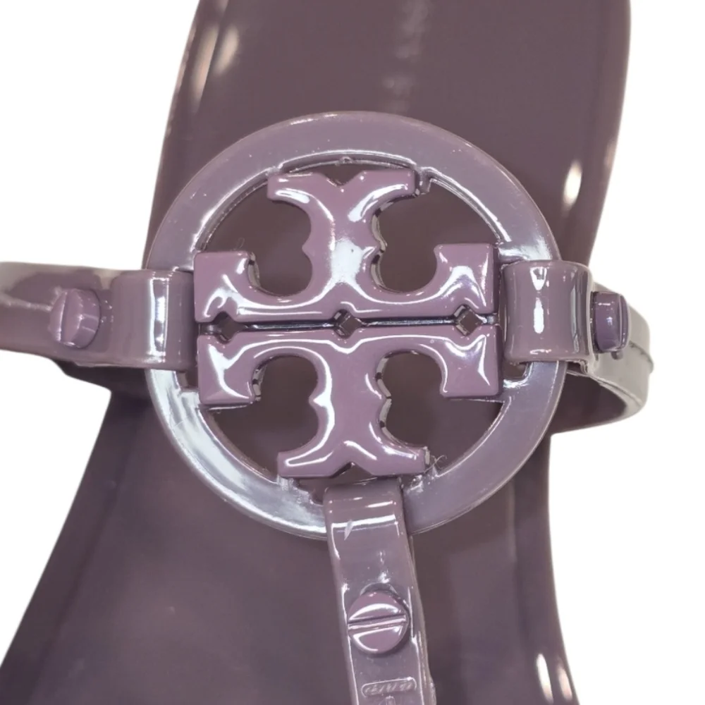 Tory Burch Mini Miller Jelly Thong Sandals In Eggplant Purple - Picture 5 of 10